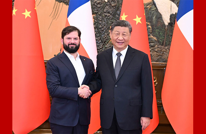 习近平会见智利总统博里奇